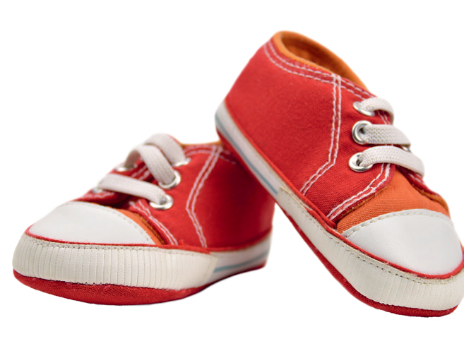 Red children's sneakers